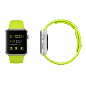 Apple Watch Sport - 38mm Silver Aluminum Case with Green Sport Band