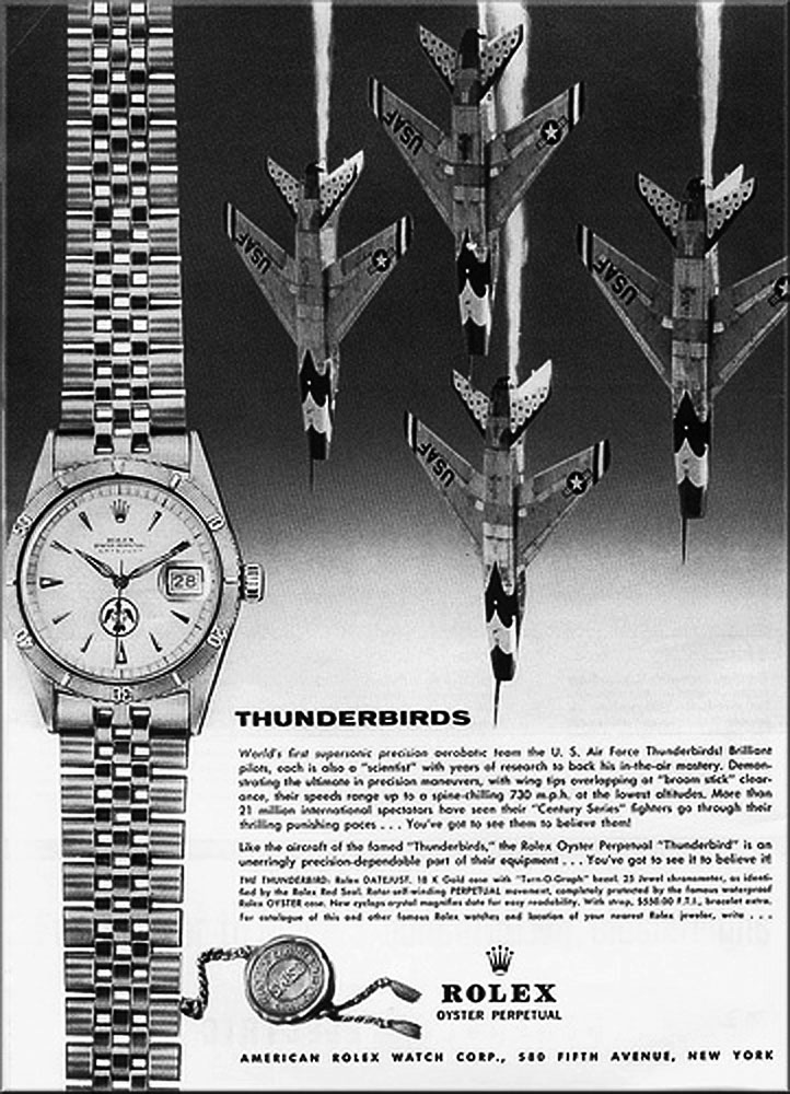 Rolex Turn-O-Graph Thunderbird - Publicite (1959)