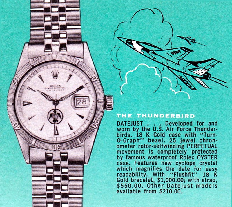 Rolex Turn-O-Graph Thunderbird - Publicite (1960)