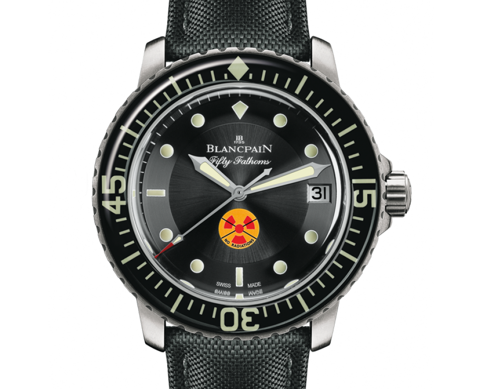 Blancpain Fifty Fathoms avec le logo " No Radiation "