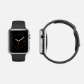 Apple Watch - 38mm Stainless Steel Case with Black Sport Band