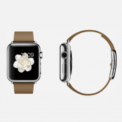 Apple Watch - 38mm Stainless Steel Case with Brown Modern Buckle