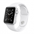 Apple Watch - 38mm Stainless Steel Case with White Sport Band