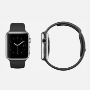 Apple Watch - 42mm Stainless Steel Case with Black Sport Band