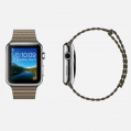 Apple Watch - 42mm Stainless Steel Case with Light Brown Leather Loop