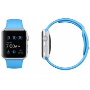 Apple Watch Sport - 42mm Silver Aluminum Case with Blue Sport Band