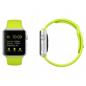 Apple Watch Sport - 42mm Silver Aluminum Case with Green Sport Band