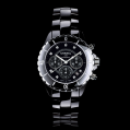 Chanel J12 Black Ladies Diamond Dial Chronograph