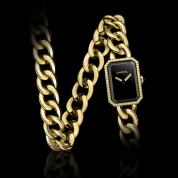 Chanel Premiere Double Row Chain Bracelet, Yellow Gold and Diamonds