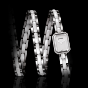 Chanel Premiere Ladies Triple Row Ceramic Steel and Diamonds