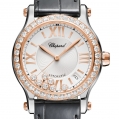 Chopard Happy Diamonds - Happy Sport  Medium Automatic 18-Carat Rose Gold, Stainless Steel & Diamonds