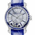Chopard Happy Diamonds - Happy Sport Medium Automatic 18-Carat White Gold, Blue Sapphires & Diamonds