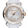 Chopard Happy Diamonds - Happy Sport Medium Watch 18-Carat Rose Gold &  Stainless Steel