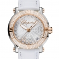 Chopard Happy Diamonds - Happy Sport Medium Watch 18-Carat Rose Gold &  Stainless Steel