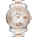 Chopard Happy Diamonds - Happy Sport Mini Watch 18-Carat Rose Gold, Stainless Steel & Diamonds