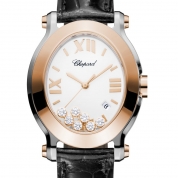 Chopard Happy Diamonds - Happy Sport Oval Watch 18-Carat Rose Gold, Stainless Steel & Diamonds