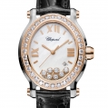 Chopard Happy Diamonds - Happy Sport Oval Watch 18-Carat Rose Gold, Stainless Steel & Diamonds