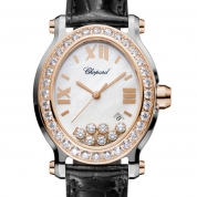 Chopard Happy Diamonds - Happy Sport Oval Watch 18-Carat Rose Gold, Stainless Steel & Diamonds
