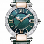 Chopard Imperiale 36 MM Watch 18-Carat Rose Gold, Stainless Steel & Green Tourmalines