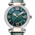 Chopard Imperiale 36 MM Watch 18-Carat Rose Gold, Stainless Steel, Green Tourmalines & Diamonds
