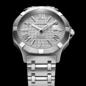 Concord Saratoga Me atin-finished and polished stainless steel woven-link braAutomatic