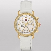 Michele CSX-36 Diamond Gold Diamond Dial White Alligator Leather