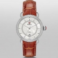 Michele CSX Elegance Diamond Dial Coffee Alligator Leather