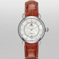 Michele CSX Elegance Diamond Dial Coffee Alligator Leather