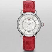 Michele CSX Elegance Diamond Dial Garnet Alligator Leather