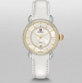 Michele CSX Elegance Two-Tone Gold Diamond Dial White Alligator Leather