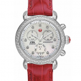 Michele CSX Signature CSX-36 Diamond Dial Garnet Alligator Leather