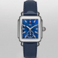 Michele Deco 16 Blue Diamond Dial Navy Blue Patent