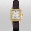 Michele Deco 16 Diamond Gold Espresso Alligator