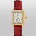 Michele Deco 16 Diamond Gold Garnet Alligator