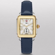 Michele Deco 16 Two-Tone Diamond Dial on Navy Blue Patent