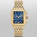 Michele Deco Gold Blue Diamond Dial