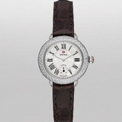 Michele Serein 12 Diamond Espresso Alligator Leather