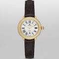 Michele Serein 12 Diamond Gold Espresso Alligator Leather