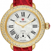 Michele Serein 12 Diamond Gold Garnet Alligator Leather
