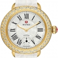 Michele Serein 12 Diamond Gold White Alligator Leather