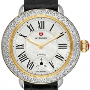 Michele Serein 12 Diamond Two Tone Black Alligator Leather