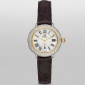 Michele Serein 12 Diamond Two Tone Espresso Alligator Leather