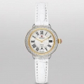 Michele Serein 12 Diamond Two Tone Silver Alligator Leather