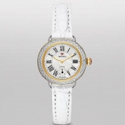 Michele Serein 12 Diamond Two Tone Silver Alligator Leather