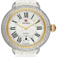 Michele Serein 12 Diamond Two Tone White Alligator Leather