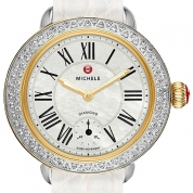 Michele Serein 12 Diamond Two Tone White Alligator Leather