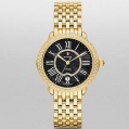 Michele Serein 16 Diamond Gold Black Diamond Dial