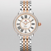 Michele Serein 16 Diamond Two-Tone Rose Gold Diamond Dial