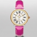 Michele Serein 16 Two-Tone Diamond Dial Pink Patent Leather