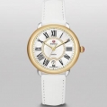 Michele Serein 16 Two-Tone Diamond Dial White Patent Leather
